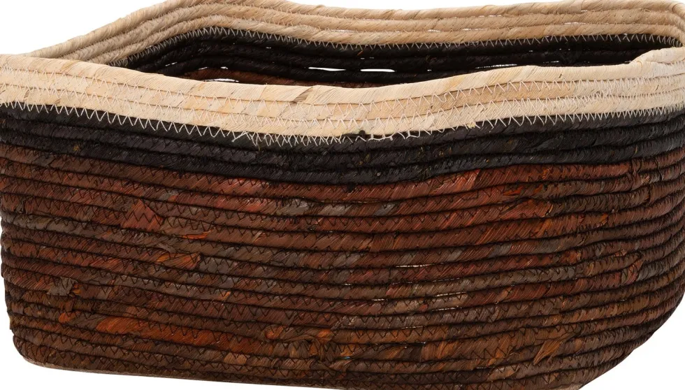 Intratuin opbergmand Didi naturel / zwart / bruin D 33 H 16 cm