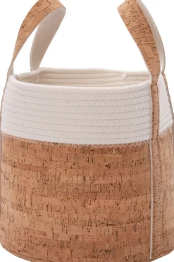 Intratuin opbergmand Julan wit / naturel D 34 H 35 cm