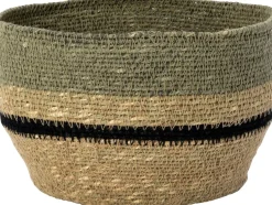 Intratuin opbergmand Marina naturel / zwart / groen D 22 H 13 cm