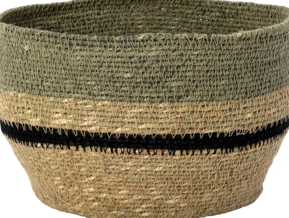 Intratuin opbergmand Marina naturel / zwart / groen D 22 H 13 cm