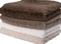 Intratuin plaid Alida beige 160 x 140 cm