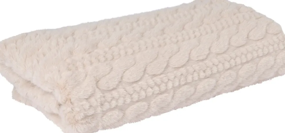Intratuin plaid Alida beige 160 x 140 cm