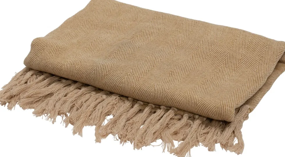 Intratuin plaid Ela beige 130 x 180 cm