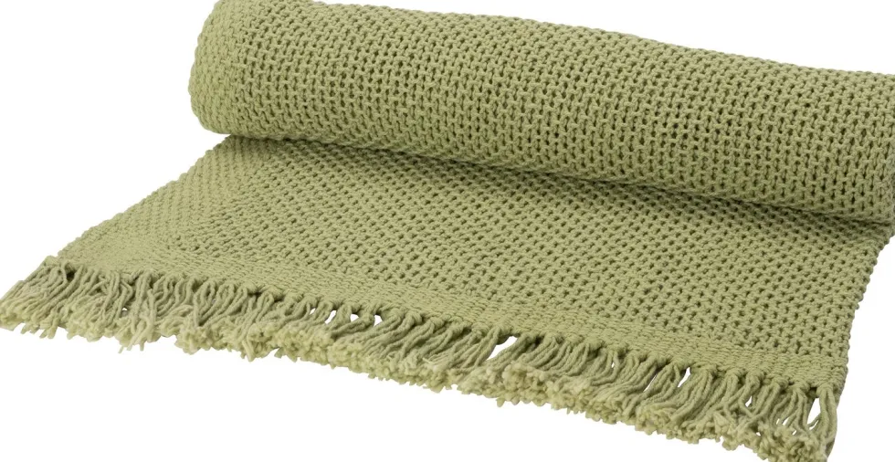 Intratuin plaid Ive groen 130 x 170 cm