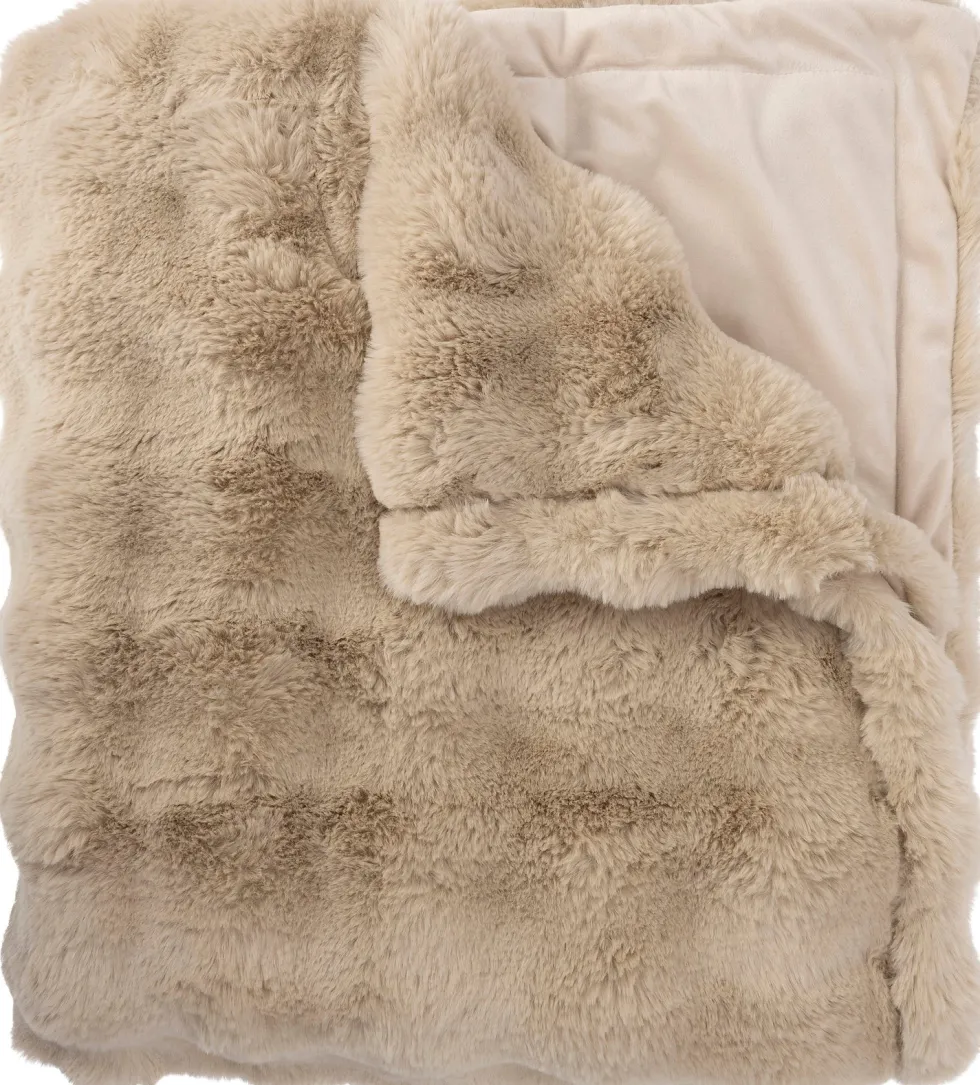Intratuin plaid Romy beige 160 x 140 cm