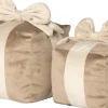 Intratuin sierkussen Cadeau taupe / crème 15 x 15 cm