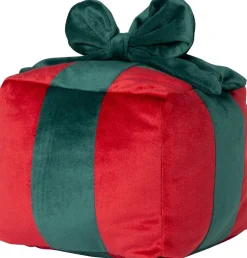 Intratuin sierkussen Cadeau rood / groen 15 x 15 cm