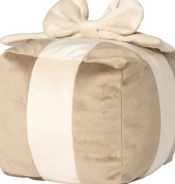 Intratuin sierkussen Cadeau taupe / crème 20 x 20 cm