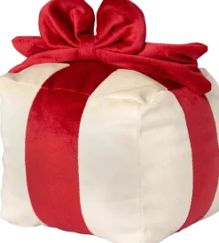 Intratuin sierkussen Cadeau crème / rood 15 x 15 cm