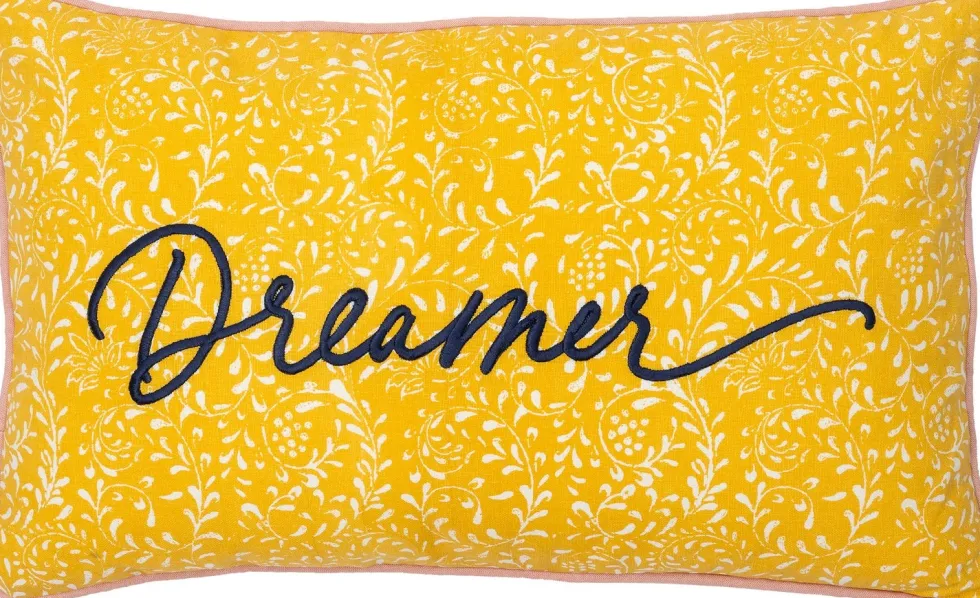 Intratuin sierkussen Fleur Dreamer geel 30 x 50 cm