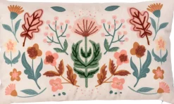 Intratuin sierkussen Ginni crème / roze / groen 50 x 30 cm