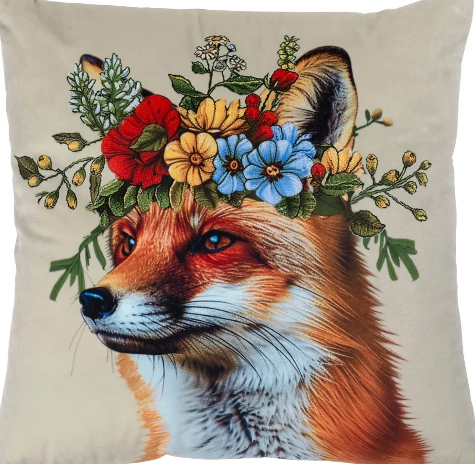 Intratuin sierkussen Jungle crème / oranje vos 45 x 45 cm