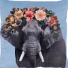 Intratuin sierkussen Jungle olifant blauw / grijs 45 x 45 cm