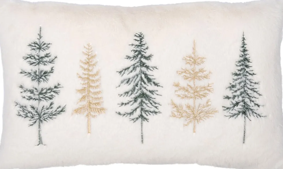 Intratuin sierkussen kerstbomen crème / groen 50 x 30 cm