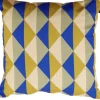 Intratuin sierkussen Silke blauw / geel / beige 45 x 45 cm