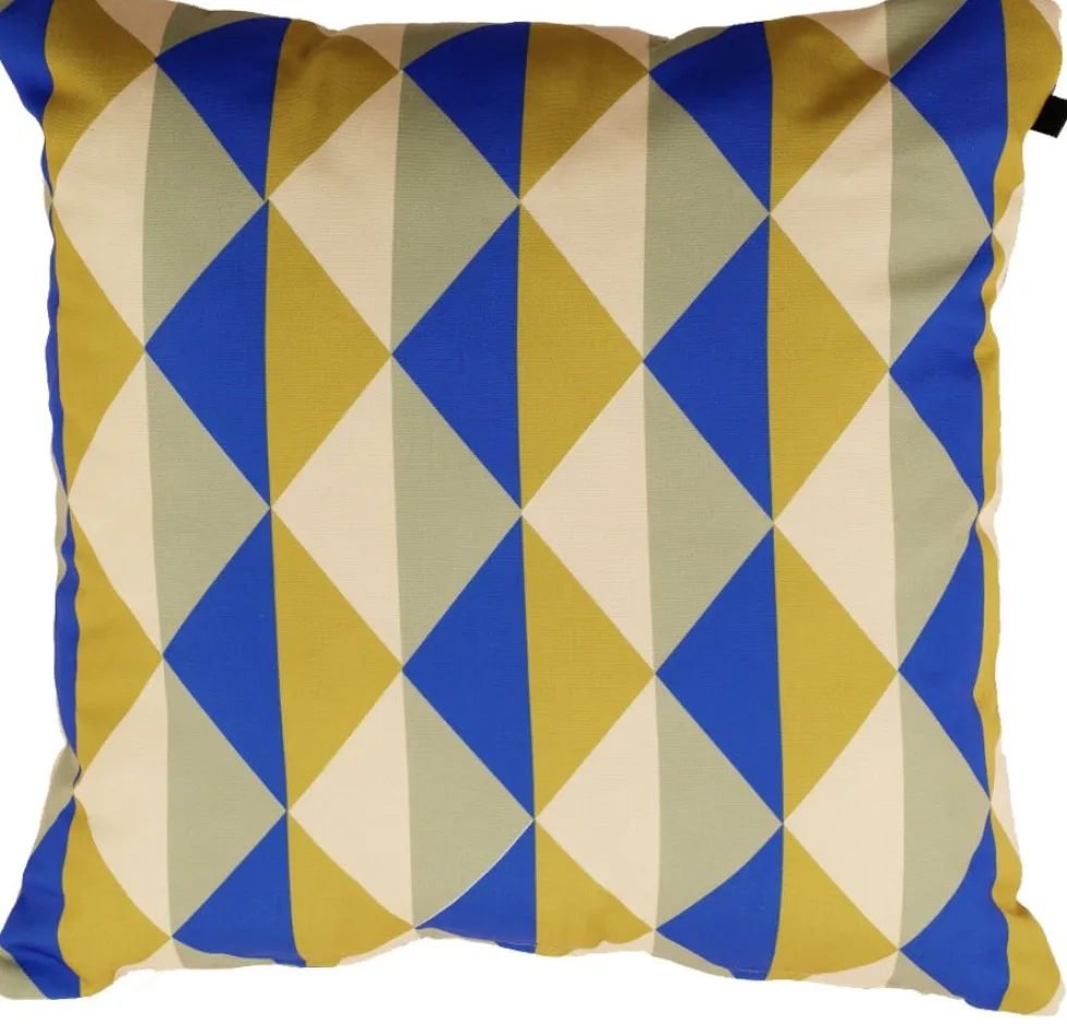 Intratuin sierkussen Silke blauw / geel / beige 45 x 45 cm