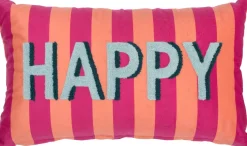 Intratuin sierkussen Velvet roze / oranje 30 x 50 cm