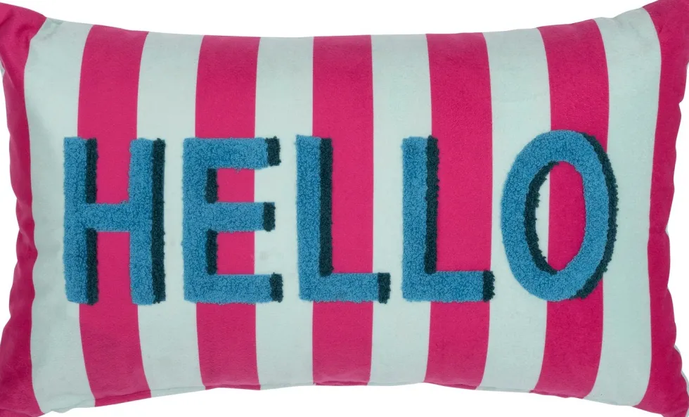 Intratuin sierkussen Velvet roze / blauw 30 x 50 cm