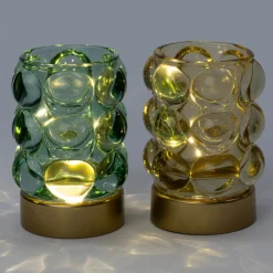 Intratuin tafellamp Aukje geel 8,5 x 8,5 x 11,3 cm