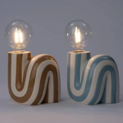 Intratuin tafellamp Nanna wit / bruin 14,5 x 10,5 x 23 cm