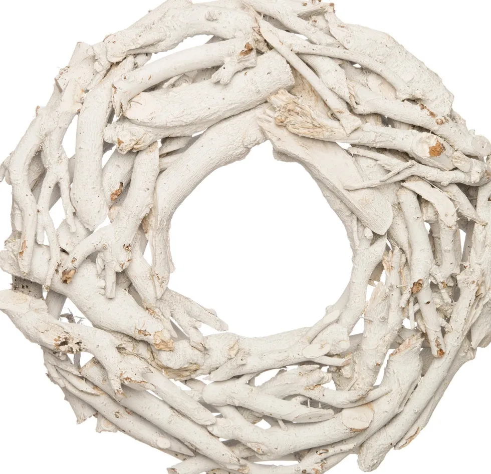 Intratuin wanddecoratie krans wit D 40 H 10 cm