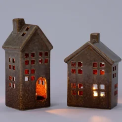Intratuin waxinelichthouder Alain bruin 8 x 7,1 x 17,7 cm