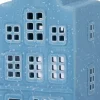 Intratuin waxinelichthouder Huis blauw 7,5 x 7,5 x 14,5 cm