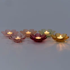 Intratuin waxinelichthouder Sue oranje D 12 H 3,5 cm