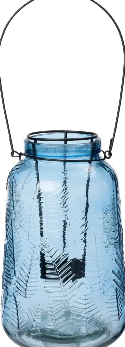 Intratuin waxinelichthouder Ella blauw D 12,5 H 19,5 cm