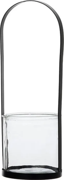 Intratuin waxinelichthouder Grace zwart D 12 H 35 cm