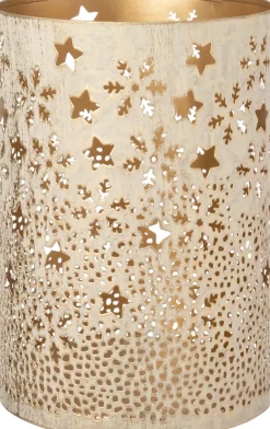 Intratuin waxinelichthouder Fetu sterren wit / goud D 10 H 15 cm
