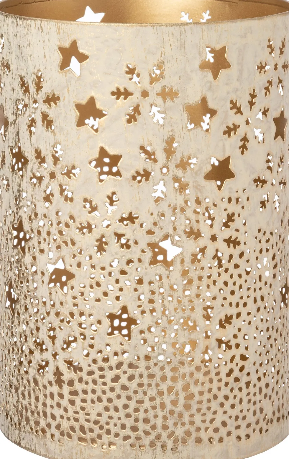 Intratuin waxinelichthouder Fetu sterren wit / goud D 10 H 15 cm