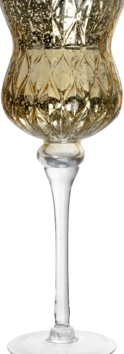 Intratuin waxinelichthouder Fleur goud D 12,5 H 35 cm