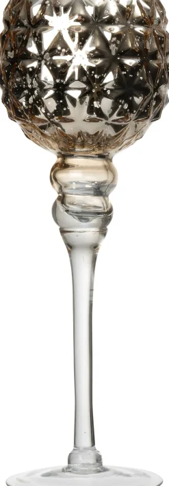 Intratuin waxinelichthouder op voet Elin goud D 12 H 40 cm