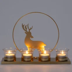 Intratuin waxinelichthouder Frida hert goud 29 x 8 x 21 cm