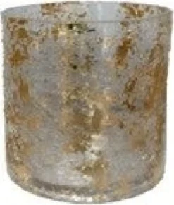 Intratuin waxinelichthouder Aimee goud / transparant D 12 H 12 cm