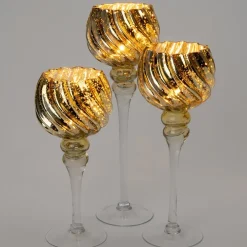 Intratuin waxinelichthouder op voet Nova goud D 12 H 35 cm