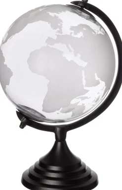 Intratuin wereldbol Juub transparant / zwart 16 x 15 x 25 cm
