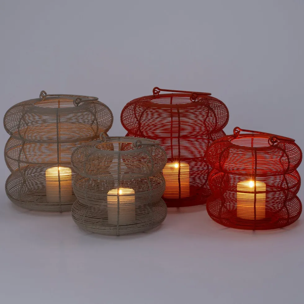 Intratuin windlicht Fair rood D 22,5 H 20 cm