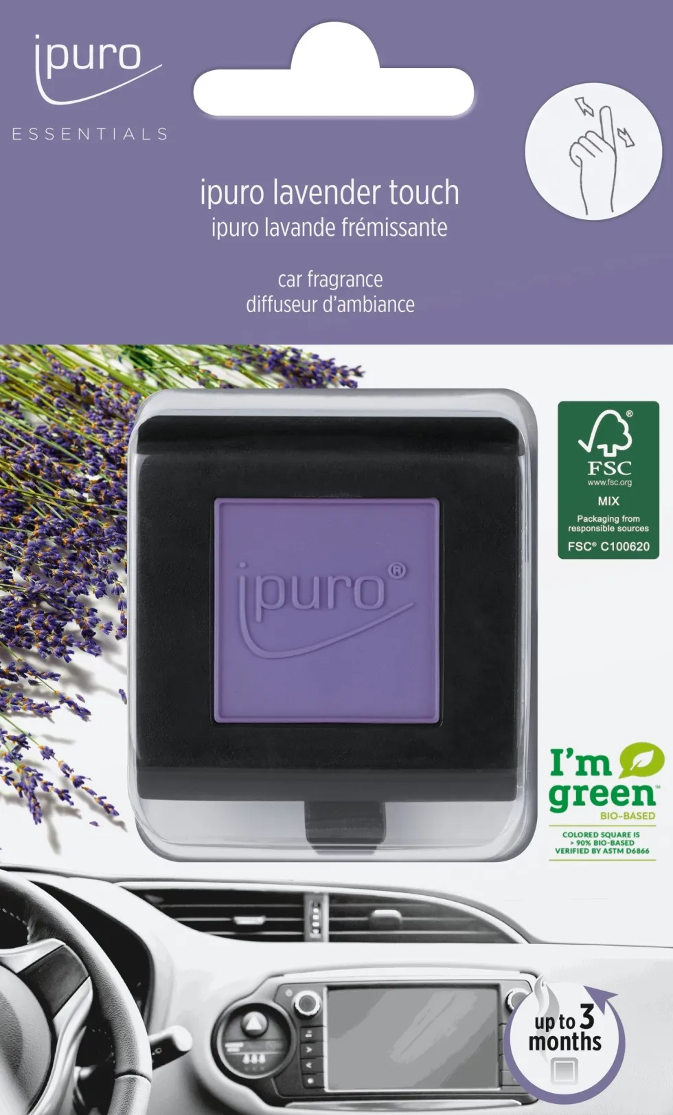 Ipuro autoclip Essentials Lavender Touch 4 x 4 cm