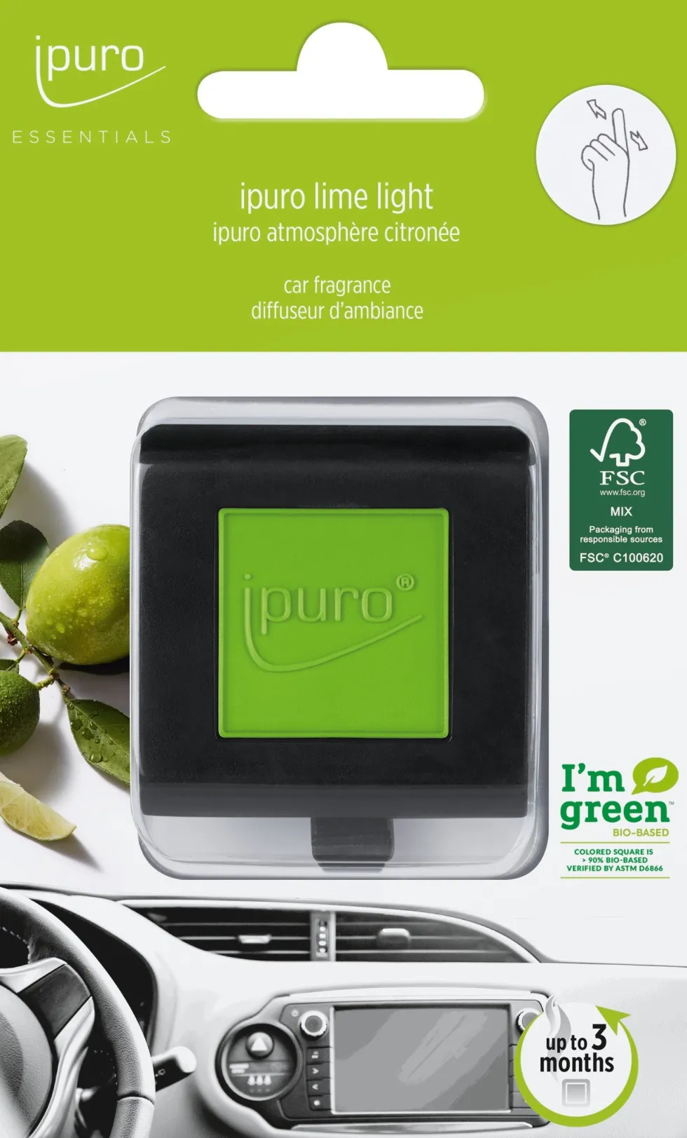 Ipuro autoclip Essentials Lime Light 4 x 4 cm