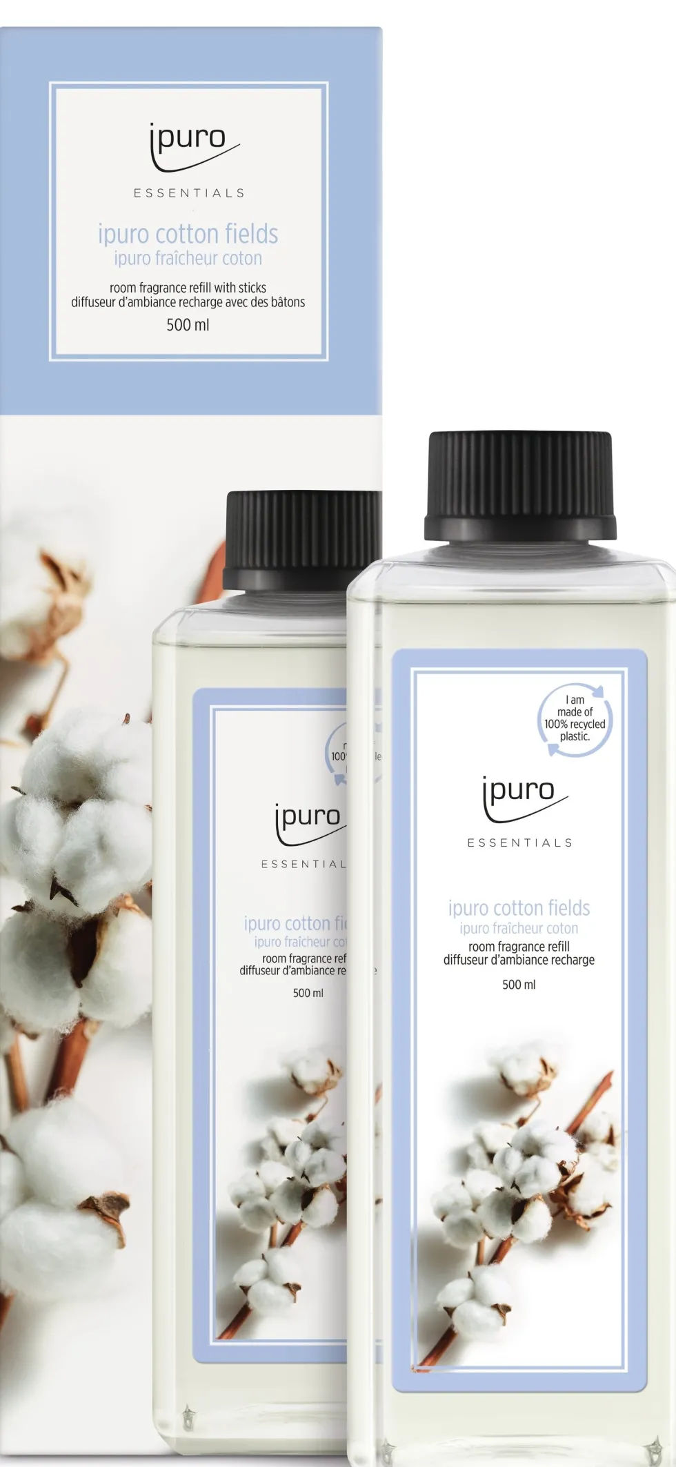 Ipuro geurstokjes navulling Cotton Fields kruidig 500 ml