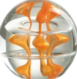 J-Line beeld transparant / oranje D 8 H 8 cm