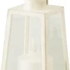 J-Line kandelaar met LED kaars wit 10 x 10 x 17 cm
