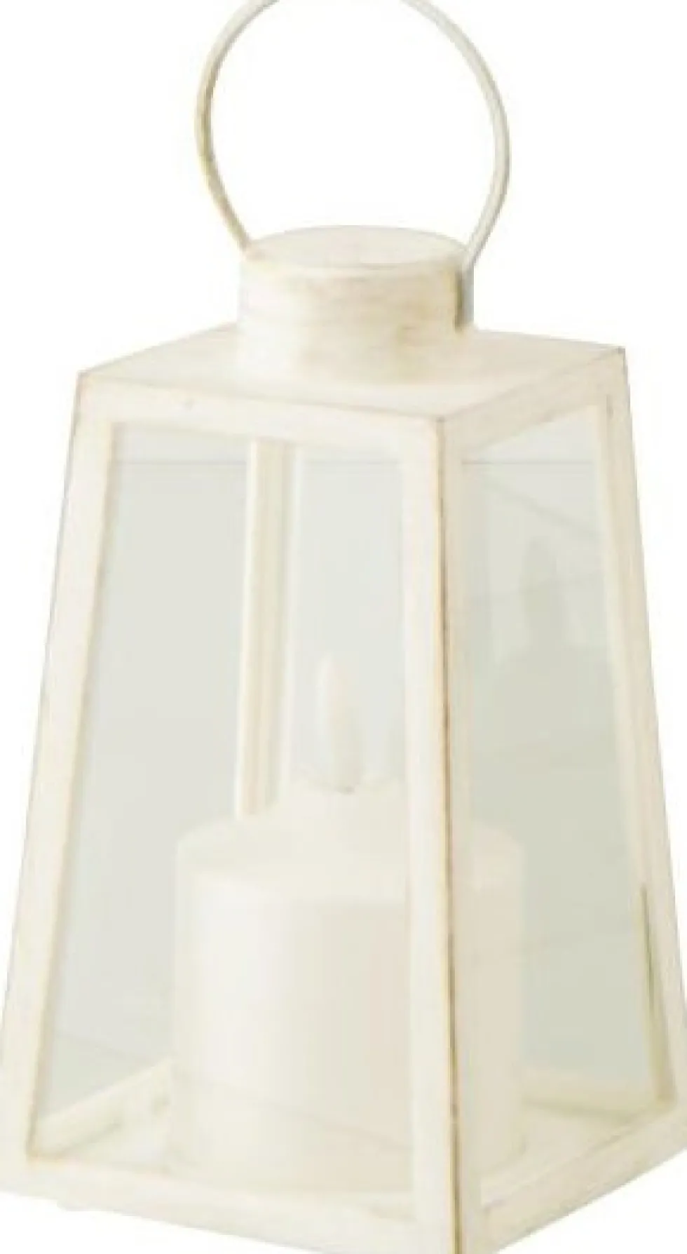 J-Line kandelaar met LED kaars wit 10 x 10 x 17 cm