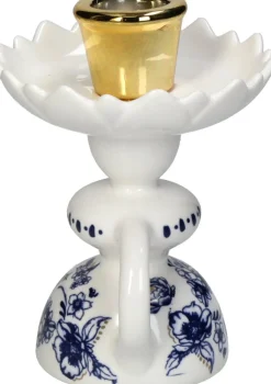Kandelaar Clara wit / goud D 9 H 12 cm