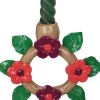 Kandelaar Fleur bruin / groen / rood 17 x 9,9 x 19 cm