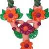 Kandelaar Fleur roze / groen / rood 19,7 x 13,4 x 25,6 cm