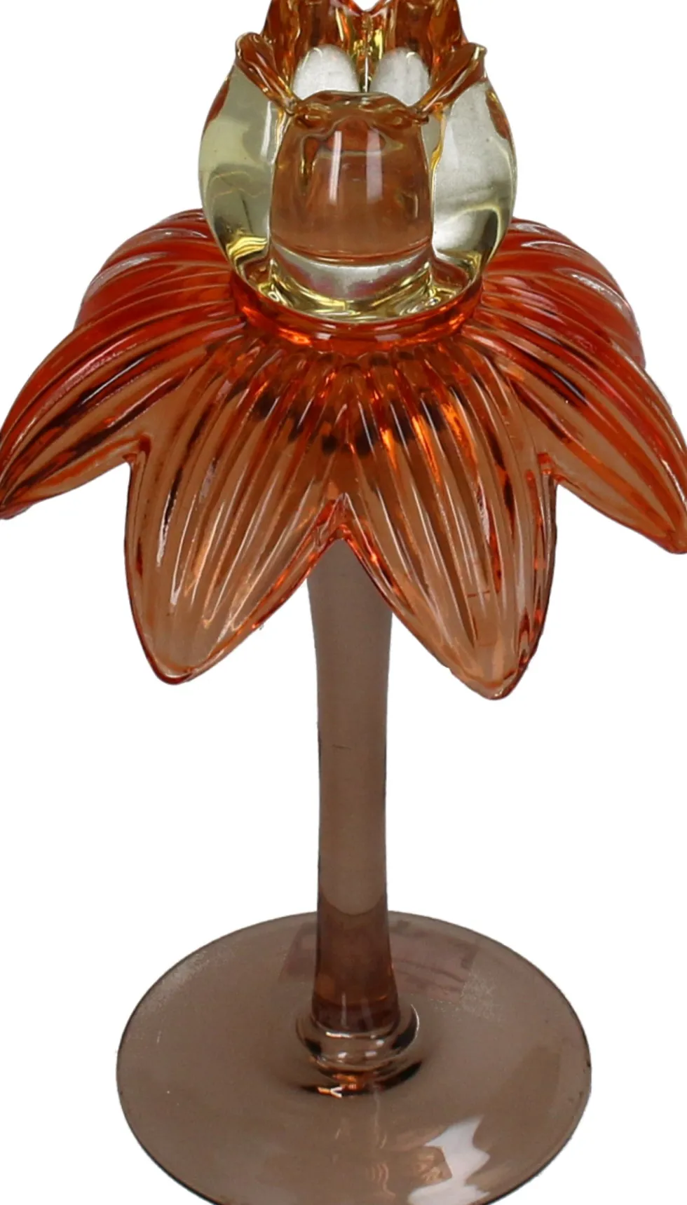 Kandelaar Flora rood / bruin D 11 H 21,8 cm