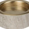 Kandelaar grijs / goud D 10,5 H 4,5 cm